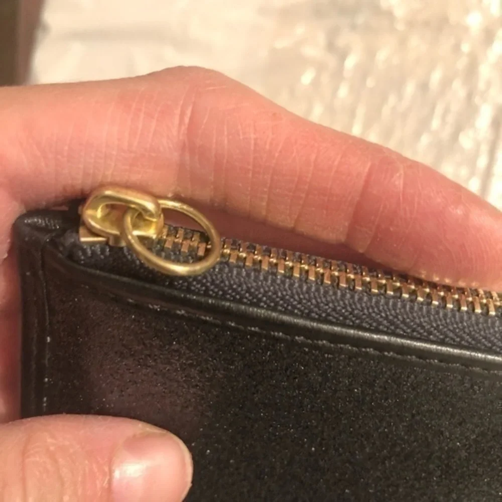 Coach black shimmer cosmetic bag case